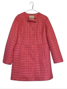 Kate Spade New York Pink Quilted Bow Lady Coat